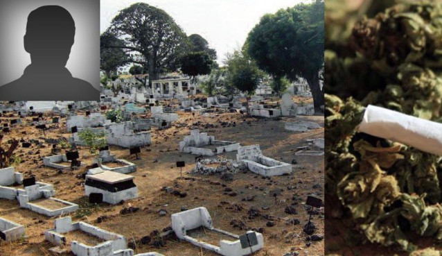 Idrissa Diallo, qui vendait du chanvre  à travers les... tombes du cimetière de Soumbédioune, tombe !