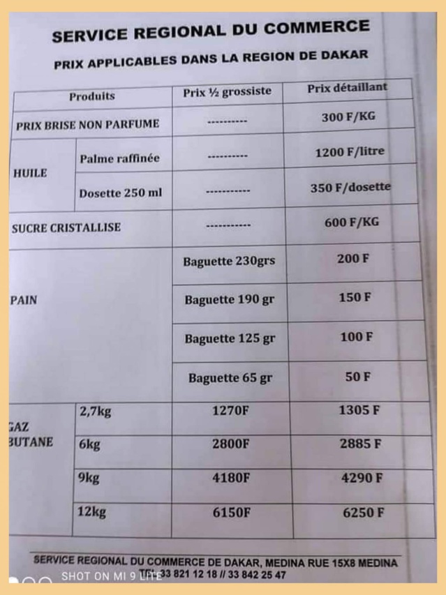 Flambée des denrées- Voici les prix fixés par l'Etat! Flambée des denrées- Voici les prix fixés par l'Etat!