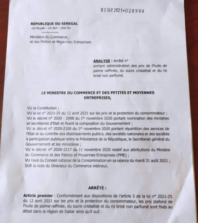 Flambée des denrées- Voici les prix fixés par l'Etat!