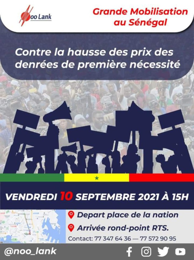 Cherté de la vie et augmentation notée sur les prix des denrées : la manif de No Lank de ce vendredi interdite!