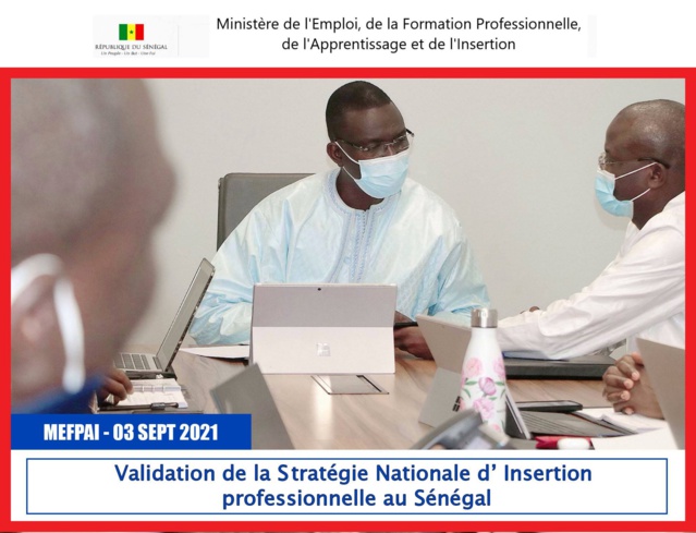 Monsieur Dame Diop, ministre de l’emploi, de la formation professionnelle de l’apprentissage et de l’insertion a présidé ce matin à Diamniadio une rencontre d’échanges pour la validation de la stratégie nationale d’insertion professionnelle au Sénég