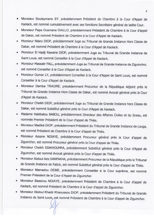 VASTE CHAMBOULEMENT À LA MAGISTRATURE- Voici l'intégralité des nominations VASTE CHAMBOULEMENT À LA MAGISTRATURE- Voici l'intégralité des nominations