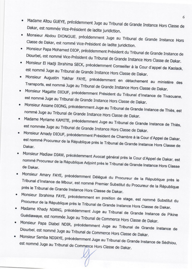 VASTE CHAMBOULEMENT À LA MAGISTRATURE- Voici l'intégralité des nominations VASTE CHAMBOULEMENT À LA MAGISTRATURE- Voici l'intégralité des nominations