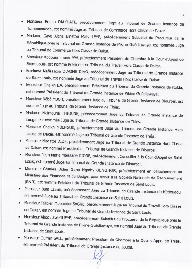 VASTE CHAMBOULEMENT À LA MAGISTRATURE- Voici l'intégralité des nominations VASTE CHAMBOULEMENT À LA MAGISTRATURE- Voici l'intégralité des nominations