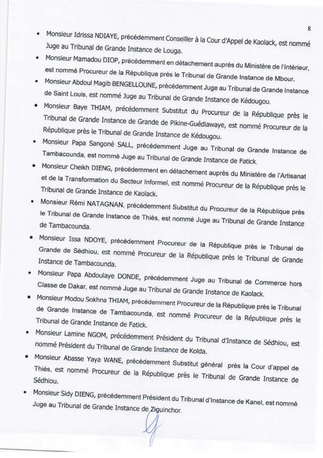 VASTE CHAMBOULEMENT À LA MAGISTRATURE- Voici l'intégralité des nominations VASTE CHAMBOULEMENT À LA MAGISTRATURE- Voici l'intégralité des nominations