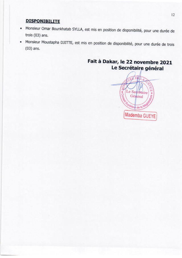 VASTE CHAMBOULEMENT À LA MAGISTRATURE- Voici l'intégralité des nominations VASTE CHAMBOULEMENT À LA MAGISTRATURE- Voici l'intégralité des nominations