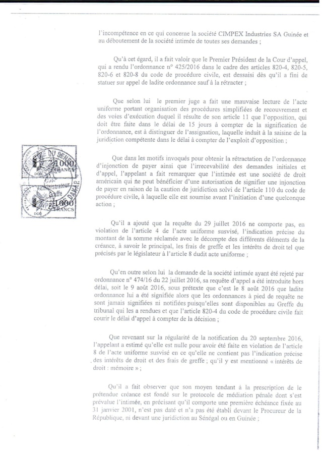 Voici le document qui confirme la condamnation de Baye Ciss par la Cour d'Appel de Dakar !