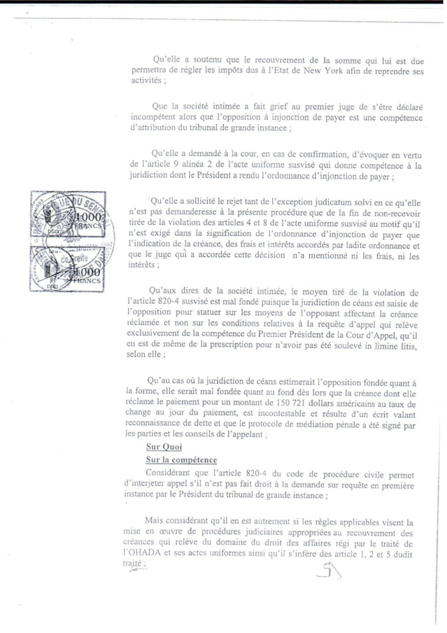 Voici le document qui confirme la condamnation de Baye Ciss par la Cour d'Appel de Dakar ! Voici le document qui confirme la condamnation de Baye Ciss par la Cour d'Appel de Dakar !