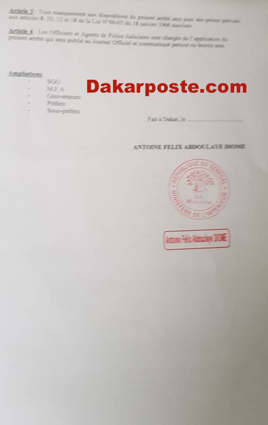 ARRETÉ :Interdiction de porter des armes du...(DOCUMENT) ARRETÉ :Interdiction de porter des armes du...(DOCUMENT)