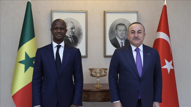 En visite officielle à Ankara, Antoine Diome rencontre le ministre turc des Affaires étrangères (IMAGES )