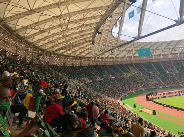 CAN- À quelques heures du démarrage de la cérémonie d'ouverture, les gradins du stade Olembé se remplissent peu à peu CAN- À quelques heures du démarrage de la cérémonie d'ouverture, les gradins du stade Olembé se remplissent peu à peu