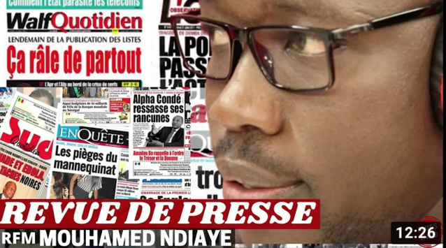 Revue de presse Rfm du Jeudi 20 janvier 2022 avec Mamadou Mouhamed Ndiaye Revue de presse Rfm du Jeudi 20 janvier 2022 avec Mamadou Mouhamed Ndiaye