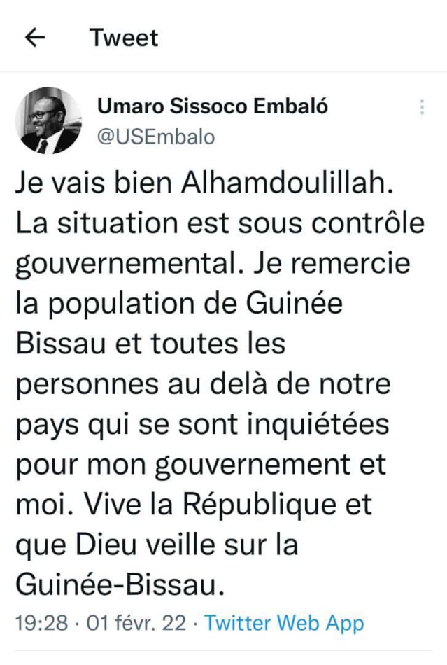 Sauvé in extremis d'une tentative de coup d'État, le Pr Embalo réagit Sauvé in extremis d'une tentative de coup d'État, le Pr Embalo réagit