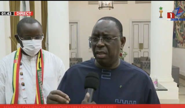 Palais de la République / Macky Sall aux Lions : « Je veux que vous atteigniez la 1/2 finale au prochain mondial »