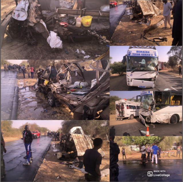 Accident sur la route de Porokhane/ Les 09 victimes, des femmes, originaires de Touba, inhumées aujourd’hui sous le ndigël du Khalife Accident sur la route de Porokhane/ Les 09 victimes, des femmes, originaires de Touba, inhumées aujourd’hui sous le ndigël du Khalife