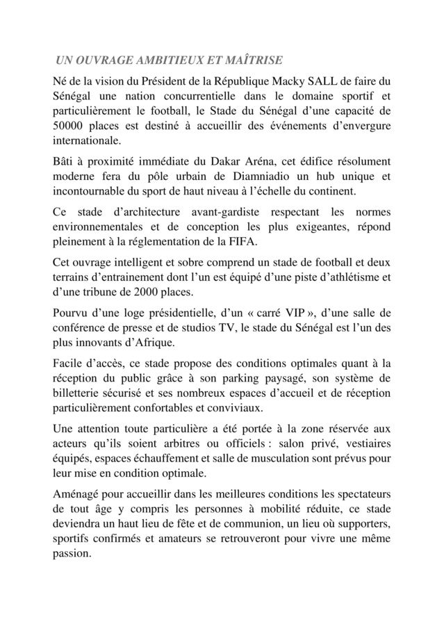 Le Stade du Sénégal (Diamniadio) Le Stade du Sénégal (Diamniadio)