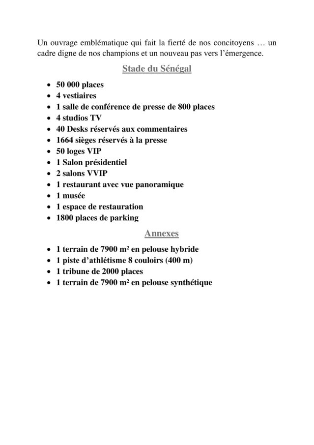 Le Stade du Sénégal (Diamniadio) Le Stade du Sénégal (Diamniadio)