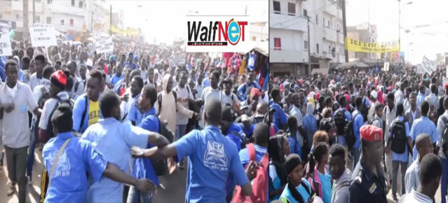 Crise scolaire : Guy Marius SAGNA à la tête des élèves pour la fin de a grève Crise scolaire : Guy Marius SAGNA à la tête des élèves pour la fin de a grève