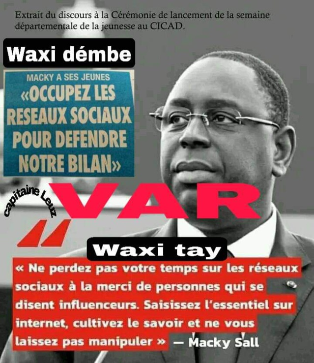 Communication sur les réseaux sociaux – Macky Sall veut-il censurer la jeunesse " tchi diar sen ‘’mind’" " ? Communication sur les réseaux sociaux – Macky Sall veut-il censurer la jeunesse " tchi diar sen ‘’mind’" " ?