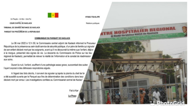 Affaire du bébé de l'hôpital régional de Kaolack : Le parquet ouvre une enquête. Affaire du bébé de l'hôpital régional de Kaolack : Le parquet ouvre une enquête.