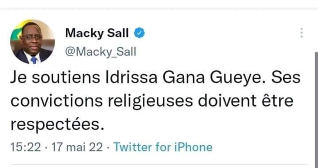 Homophobie dans le football- Macky Sall soutient Idrissa Gana Guèye Homophobie dans le football- Macky Sall soutient Idrissa Gana Guèye