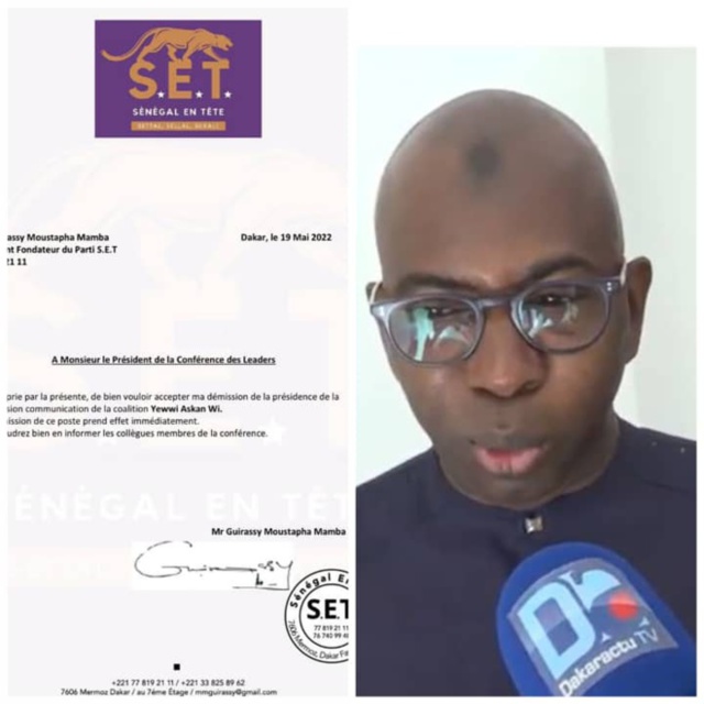 Yewwi Askan Wi : Guirassy démissionne de la Présidence de la commission communication de la coalition Yewwi Askan Wi : Guirassy démissionne de la Présidence de la commission communication de la coalition