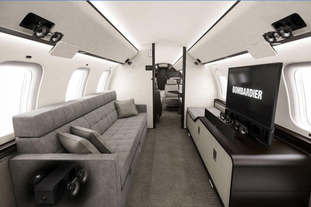 Voici le jet Global 8000 de Bombardier, l'avion le plus rapide depuis le Concorde qui comprend un grand dressing, une cuisine, un coin