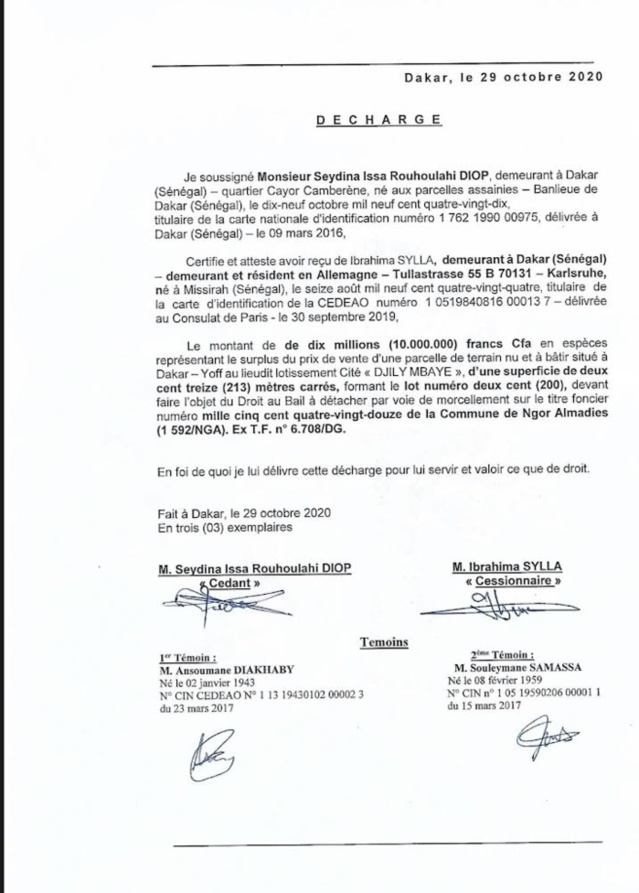 Victime d'une arnaque portant sur 32 millions : Ibrahima Sylla, un sénégalais résidant en Allemagne, traîne en justice la notaire Aïssatou Guèye Diagne. Victime d'une arnaque portant sur 32 millions : Ibrahima Sylla, un sénégalais résidant en Allemagne, traîne en justice la notaire Aïssatou Guèye Diagne.