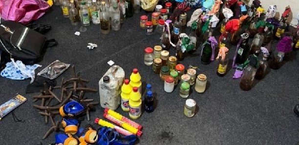 [Images] Fumigènes, cocktail molotov, produits chimiques : Découvrez l'arsenal saisi par la police