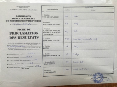 Législatives Afrique Australe : YAW table sur 905 voix et domine le classement.