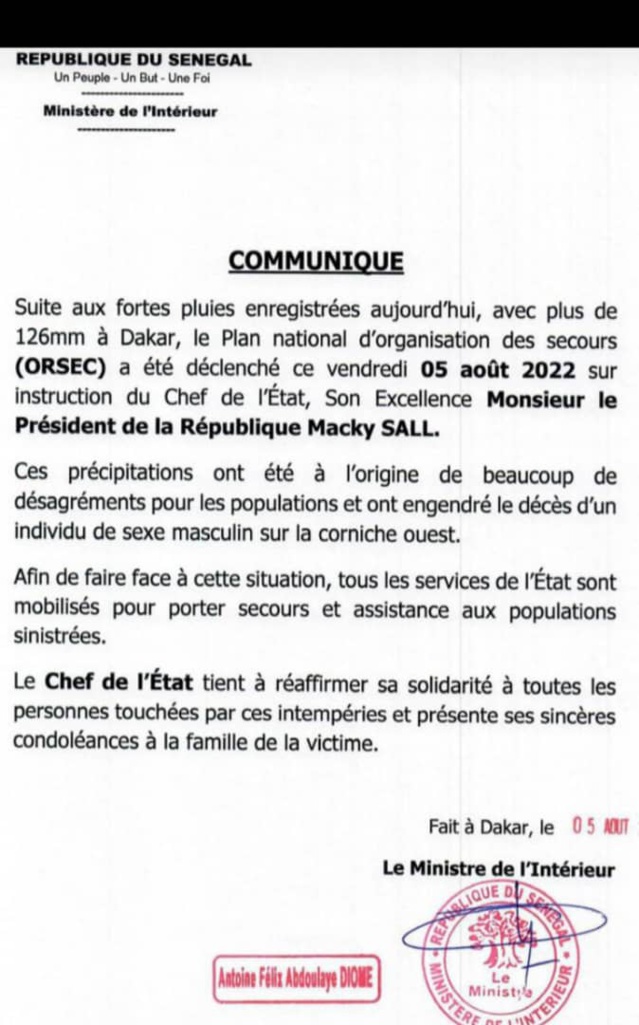 LE GOUVERNEMENT DÉCLENCHE LE PLAN ORSEC À LA SUITE DES FORTES PLUIES LE GOUVERNEMENT DÉCLENCHE LE PLAN ORSEC À LA SUITE DES FORTES PLUIES