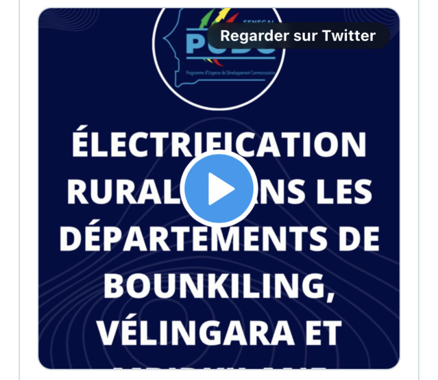 Electrification rurale dans les départements de Bounkiling, Vélingara et Mbirkilane. Electrification rurale dans les départements de Bounkiling, Vélingara et Mbirkilane.
