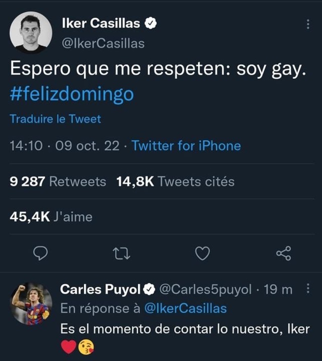 « Je suis gay » : Le coming out d’Iker Casillas qui déchaîne la toile « Je suis gay » : Le coming out d’Iker Casillas qui déchaîne la toile