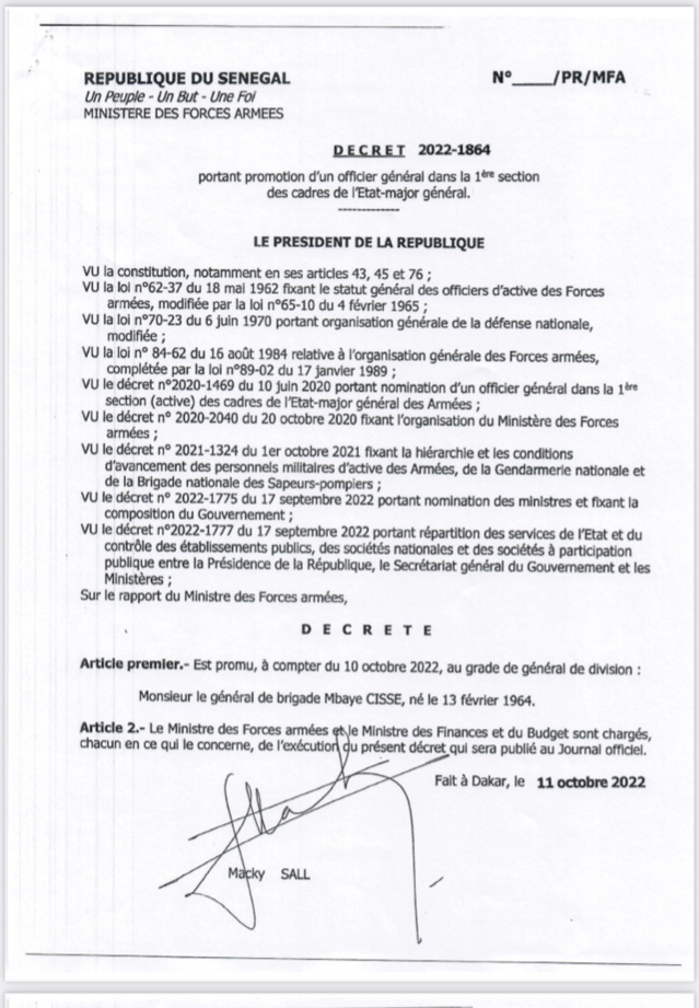 De nouvelles nominations dans les rangs de l’Armée Sénégalaise De nouvelles nominations dans les rangs de l’Armée Sénégalaise