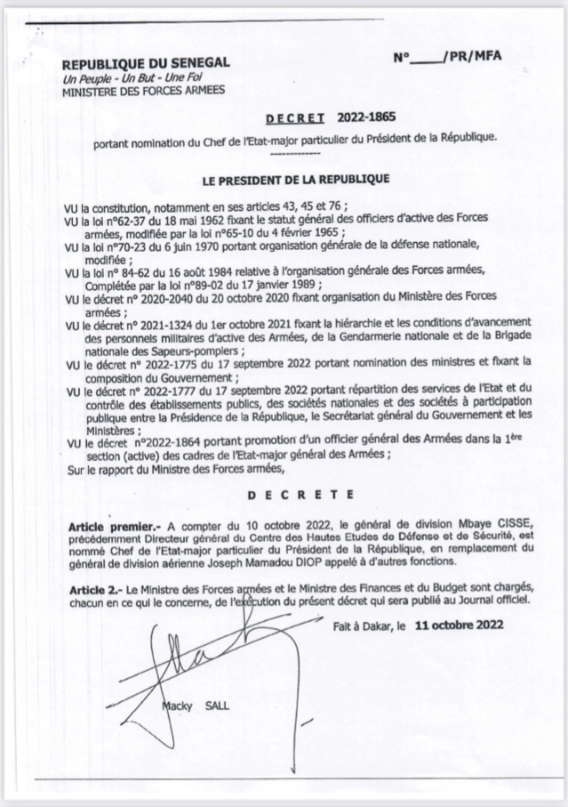 De nouvelles nominations dans les rangs de l’Armée Sénégalaise De nouvelles nominations dans les rangs de l’Armée Sénégalaise