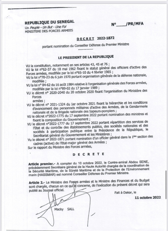 De nouvelles nominations dans les rangs de l’Armée Sénégalaise De nouvelles nominations dans les rangs de l’Armée Sénégalaise