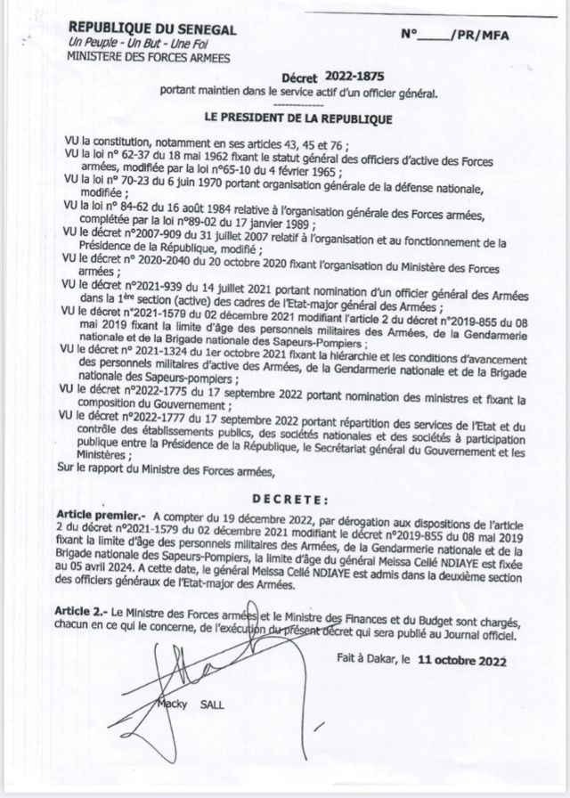 De nouvelles nominations dans les rangs de l’Armée Sénégalaise De nouvelles nominations dans les rangs de l’Armée Sénégalaise