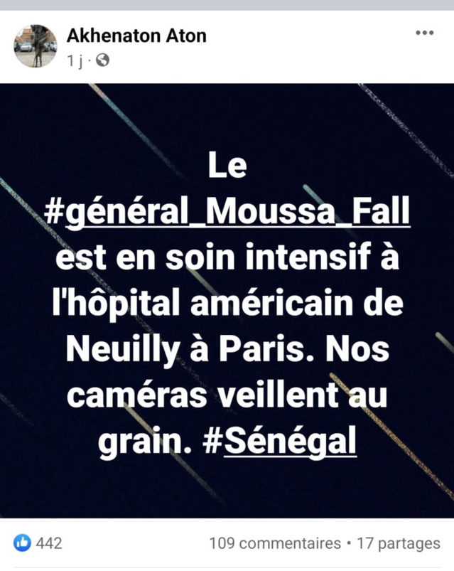 "Pastef" ou la fabrique du mensonge sur ordonnance d'Ousmane Sonko- La preuve par cette capture d'image, une contrevérité signé Akhenaton  depuis...Paris !