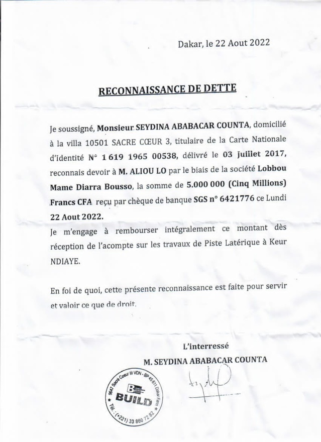 Construction piste laterique tronçon « Kelle Gueye » - « keur Ndiaye Sam », la société "build" rétablit la vérité ! Construction piste laterique tronçon « Kelle Gueye » - « keur Ndiaye Sam », la société "build" rétablit la vérité !