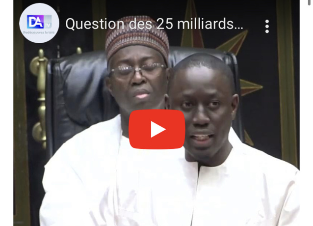 La question des 25 milliards : Précisions claires et justifiées du ministre de la Jeunesse et de l'Emploi La question des 25 milliards : Précisions claires et justifiées du ministre de la Jeunesse et de l'Emploi