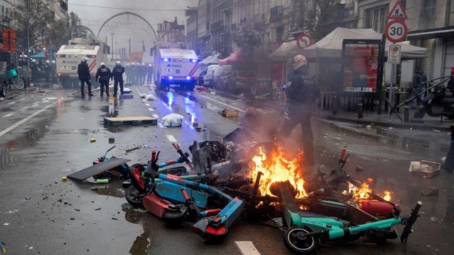 COUPE DU MONDE 2022 - DES VIOLENCES ÉCLATENT À BRUXELLES APRÈS MAROC - BELGIQUE