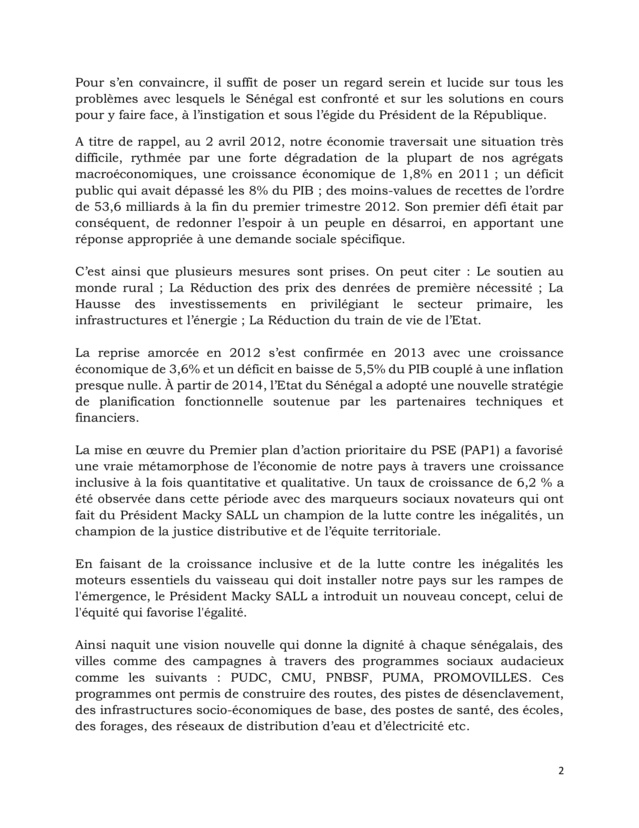 SEMINAIRE DE LA COALITION BENNO DU 23 DECEMBRE 2022- VOICI LA RESOLUTION SUR LA RESILIENCE DU SENEGAL FACE A LA CRISE MONDIALE (DOCUMENT)