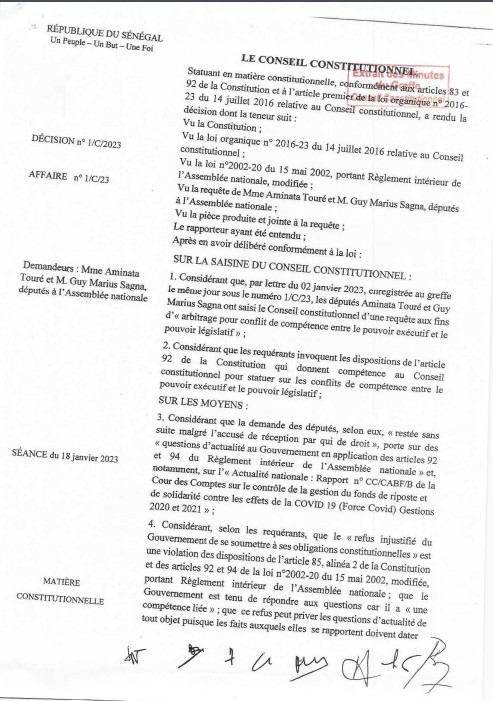 Saisine du Conseil constitutionnel sur le rapport de la Cour des comptes : La juridiction rejette le tandem Mimi-Guy Marius Sagna Saisine du Conseil constitutionnel sur le rapport de la Cour des comptes : La juridiction rejette le tandem Mimi-Guy Marius Sagna