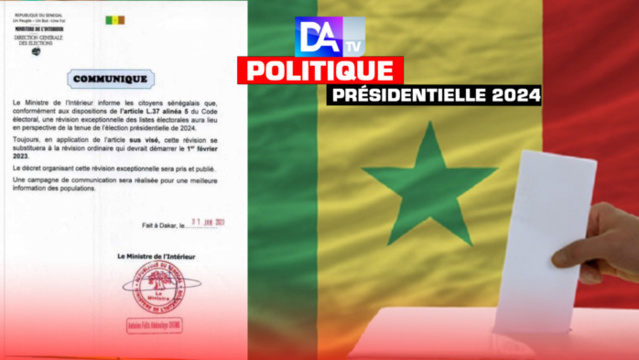 Présidentielle 2024 : Le ministre de l’intérieur annonce la tenue de la révision exceptionnelle des listes électorales Présidentielle 2024 : Le ministre de l’intérieur annonce la tenue de la révision exceptionnelle des listes électorales