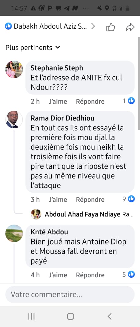 Le ministre Mambaye Niang risque d'être la cible des pros-Sonko- Vilipendé "on line", l'adresse de sa maison dévoilée par l'activiste Ousmane Ba Goto Le ministre Mambaye Niang risque d'être la cible des pros-Sonko- Vilipendé "on line", l'adresse de sa maison dévoilée par l'activiste Ousmane Ba Goto