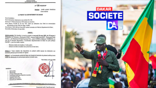 Dakar : Le préfet interdit les marches Yewwi Askan Wi Dakar : Le préfet interdit les marches Yewwi Askan Wi