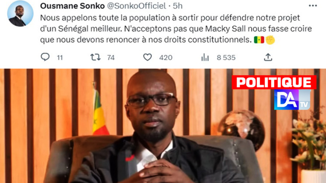 Ousmane Sonko, président de Pastef : « Nous appelons toute la population à aller s'inscrire sur les listes électorales, car nous remporterons cette bataille par la voie des urnes » Ousmane Sonko, président de Pastef : « Nous appelons toute la population à aller s'inscrire sur les listes électorales, car nous remporterons cette bataille par la voie des urnes »