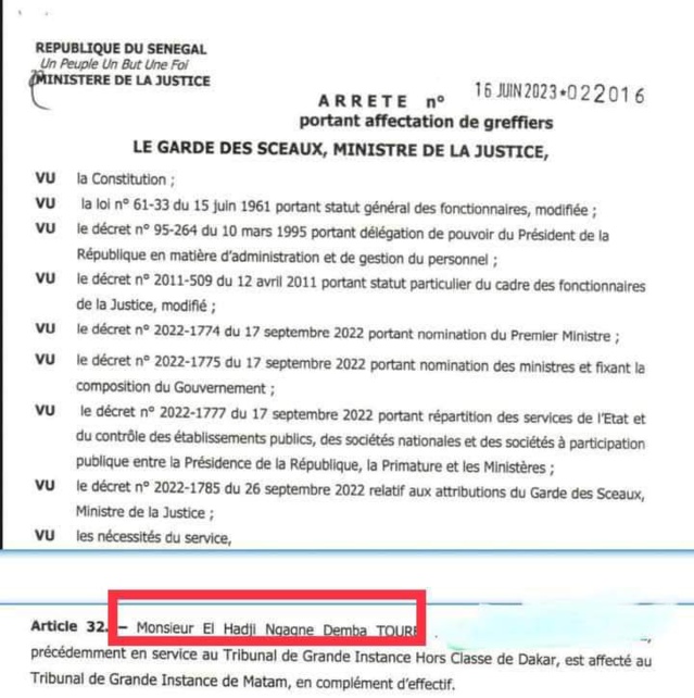 Affection du greffier, Ngagne Demba Touré, à Matam- La réaction du chargé de communication de Pastef, El Malick Ndiaye Affection du greffier, Ngagne Demba Touré, à Matam- La réaction du chargé de communication de Pastef, El Malick Ndiaye