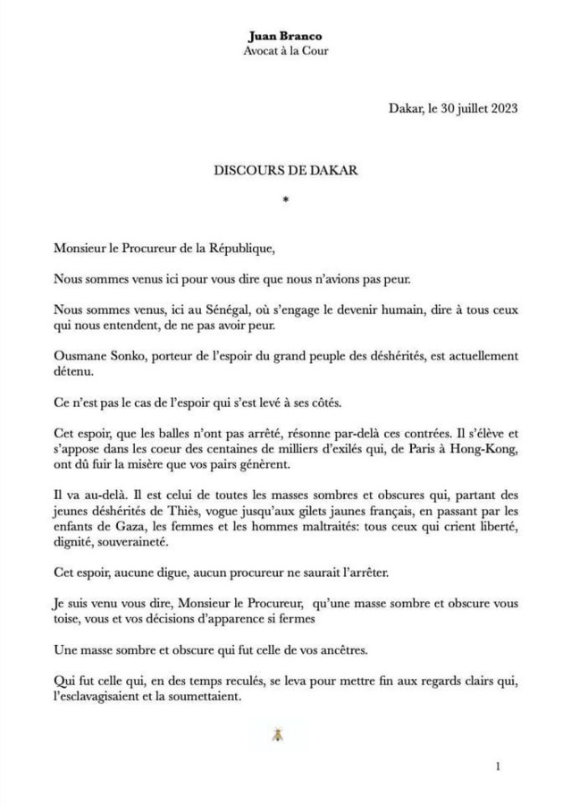 Entré par on ne sait comment à Dakar, le pied de nez de Juan Branco aux autorités Sénégalaises (Document) Entré par on ne sait comment à Dakar, le pied de nez de Juan Branco aux autorités Sénégalaises (Document)