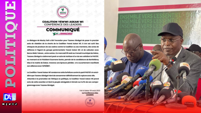 Politique: La coalition Yewwi Askan wi acte sa rupture avec Khalifa Sall et Taxawu… Politique: La coalition Yewwi Askan wi acte sa rupture avec Khalifa Sall et Taxawu…